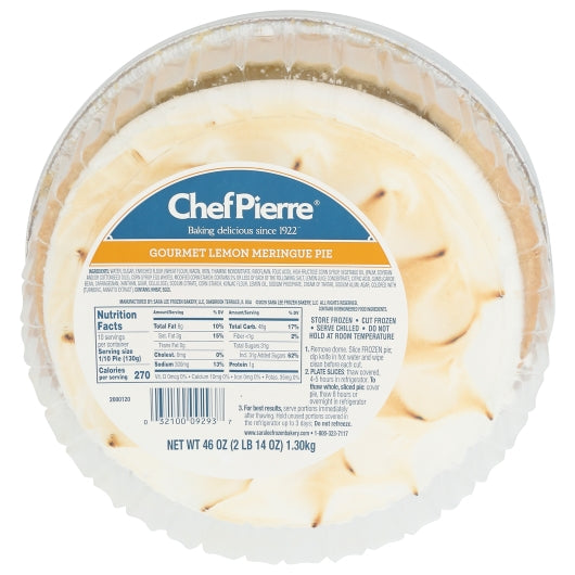 Chef Pierre Gourmet Lemon Meringue Hi-Pie, 4 x 2.875 lb Case - Bakery & Desserts
