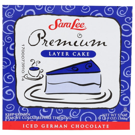 Sara Lee 9 Inch Premium Iced German Chocolate Layer Cake, 4 x 3.56 lb Case - Bakery & Desserts
