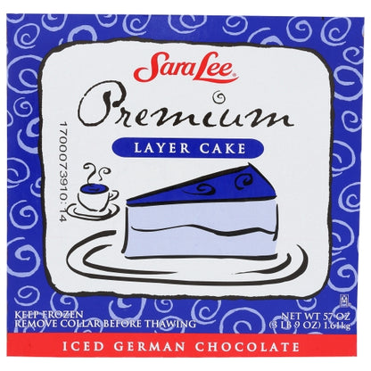 Sara Lee 9 Inch Premium Iced German Chocolate Layer Cake, 4 x 3.56 lb Case - Bakery & Desserts