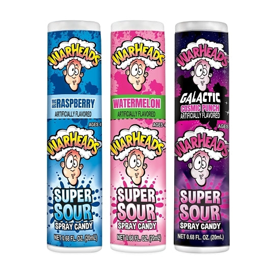 Warheads Super Sour Spray Candy, 24 x 12 x 0.68 fl oz Case - Candy & Confections