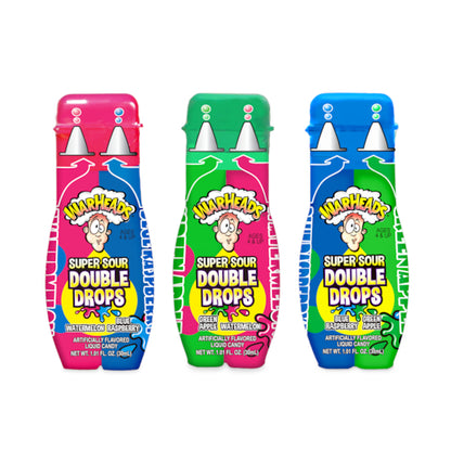 Warheads Super Sour Double Drops, 8 x 24 x 1.01 fl oz Case - Candy & Confections