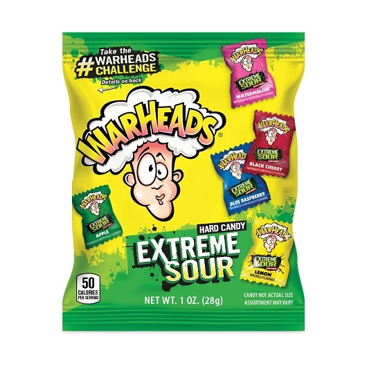 Warheads Extreme Sour Hard Candy Count Good, 15 x 12 x 1 oz Case - Candy & Confections
