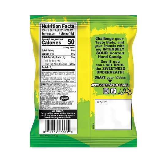 Warheads Extreme Sour Hard Candy Count Good, 15 x 12 x 1 oz Case - DOT product image 4