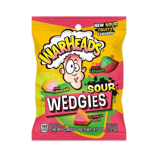 Warheads Wedgies Peg Bag, 12 x 4.5 oz Case - Disposables