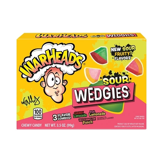 Warheads Wedgies Theater Box, 12 x 3.5 oz Case - Candy & Confections