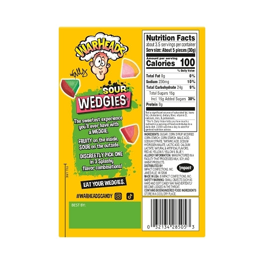 Warheads Wedgies Theater Box, 12 x 3.5 oz Case - Candy & Confections - image 2