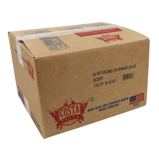 Costa Fettuccine Spinach Bronze 10 Inch Pasta, 1 x 20 lb Case - DOT product image 4