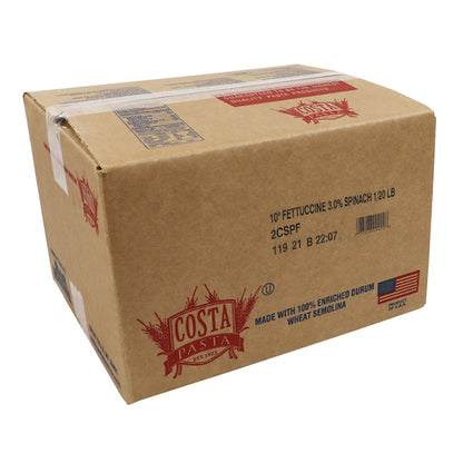Costa Fettuccine Spinach Bronze 10 Inch Pasta, 1 x 20 lb Case - DOT product image 4