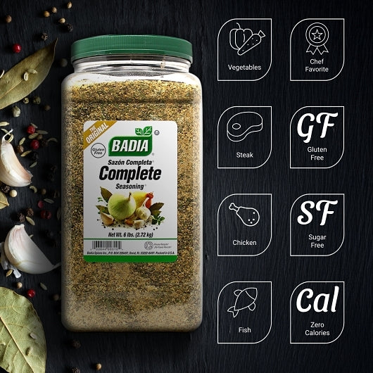 Badia Complete Seasoning, 4 x 6 lb Case - Alternate product angle or state