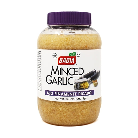 Badia MINCED garlic IN WATER, 6 x 32 oz Case - Alternate product angle or state