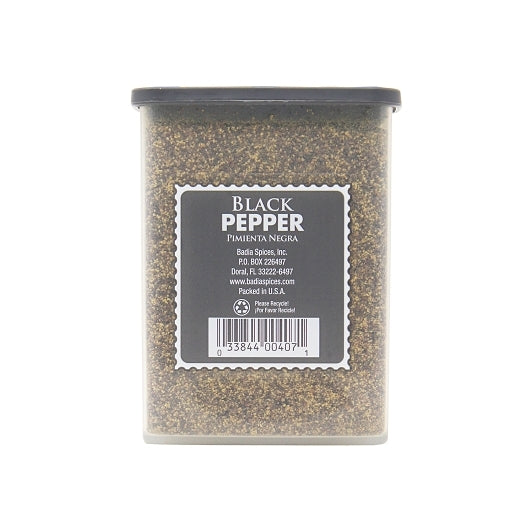 Badia Ground Black Pepper Cans, 12 x 4 oz Case - Spices Seasonings