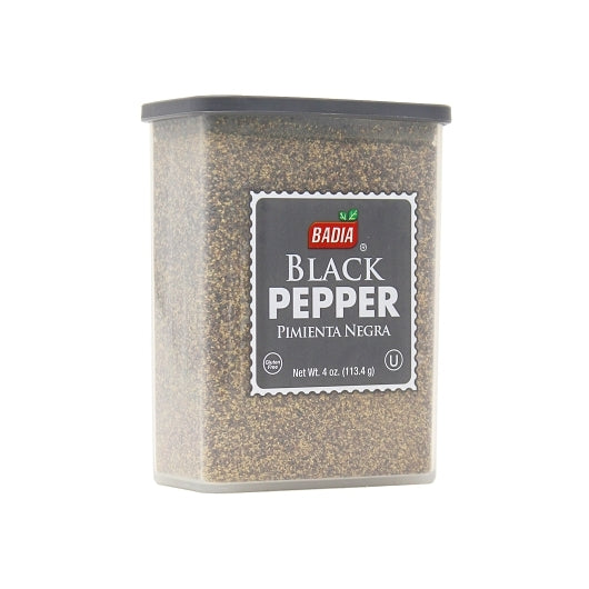Badia Ground Black Pepper Cans, 12 x 4 oz Case - Spices Seasonings