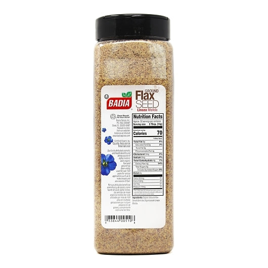Badia Organic Flax Seed Ground, 4 x 16 oz Case - Spices Seasonings