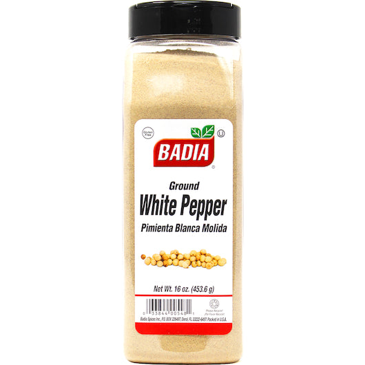 Badia Ground White Pepper, 6 x 16 oz Case - Spices Seasonings