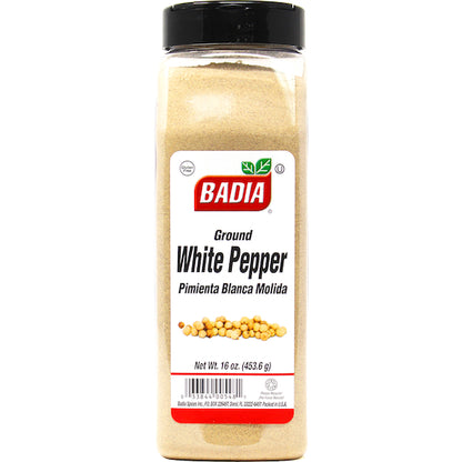 Badia Ground White Pepper, 6 x 16 oz Case - Spices Seasonings