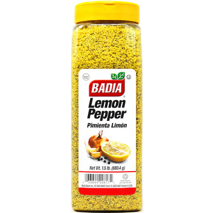 Badia Lemon Pepper, 6 x 1.5 lb Case - Spices Seasonings