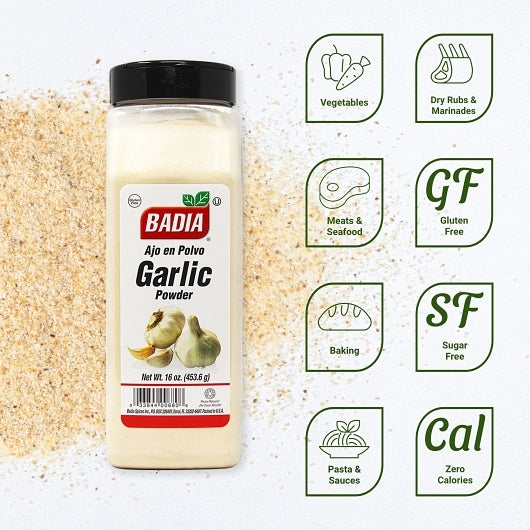 Badia Garlic Powder, 6 x 16 oz Case - Alternate product angle or state