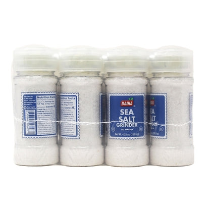 Badia Sea Salt Grinder, 8 x 4.25 oz Case - Alternate product angle or state