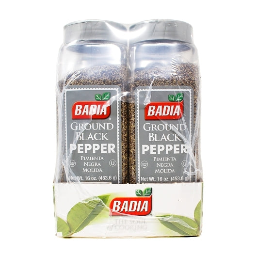 Badia Ground Black Pepper, 6 x 16 oz Case - Alternate product angle or state