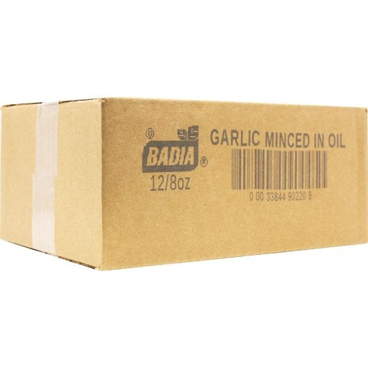 Badia MINCED Garlic IN olive OIL, 12 x 8 oz Case - Alternate product angle or state
