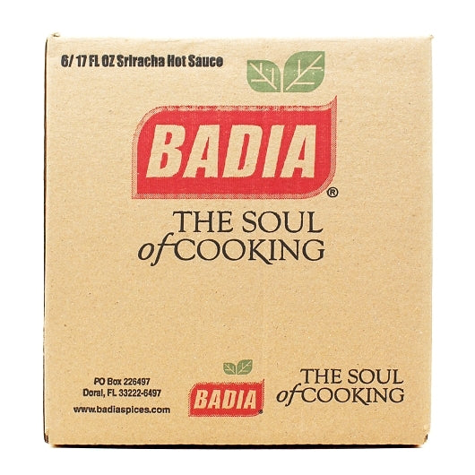 Badia Sriracha Hot Sauce Bottle, 6 x 17 fl oz Case - Alternate product angle or state