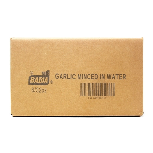 Badia MINCED garlic IN WATER, 6 x 32 oz Case - Alternate product angle or state