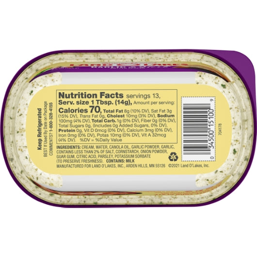 Land O Lakes Garlic & Herb Butter Spread, 12 x 6.5 oz Case - DOT product image 5