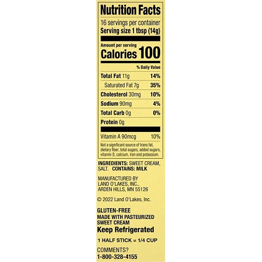 Land O Lakes Half Stick Salted Butter, 12 x 8 oz Case - DOT product image 7