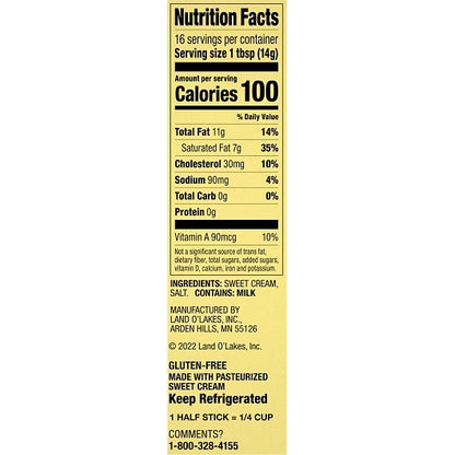 Land O Lakes Half Stick Salted Butter, 12 x 8 oz Case - DOT product image 7