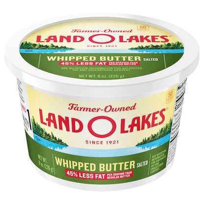 Land O Lakes Salted Whipped Butter, 12 x 8 oz Case - Cheese & Dairy