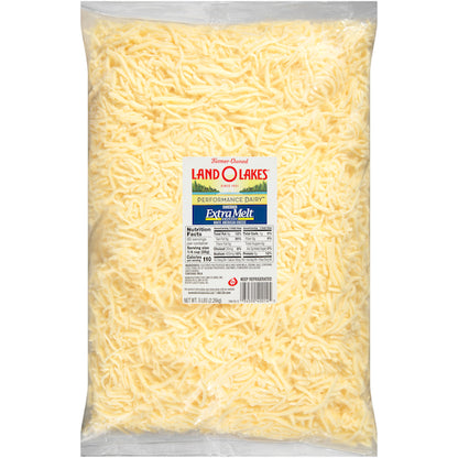 Land O Lakes Shredded Extra Melt White American Cheese, 4 x 5 lb Case - Cheese & Dairy