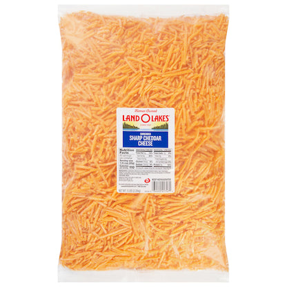 Land O Lakes Shredded Yellow Sharp Cheddar Cheese, 4 x 5 lb Case - Cheese & Dairy