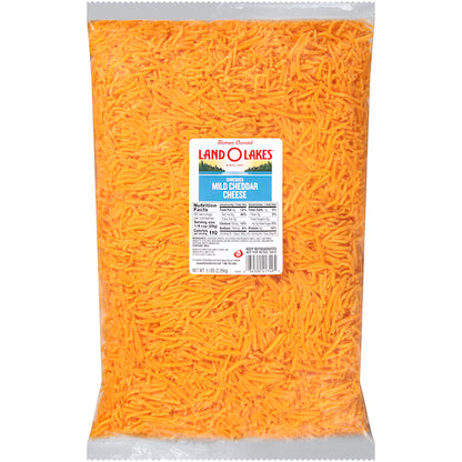 Land O Lakes Mild Cheddar Shredded Vacuum Pack Yellow Cheese, 4 x 5 lb Case - Cheese & Dairy