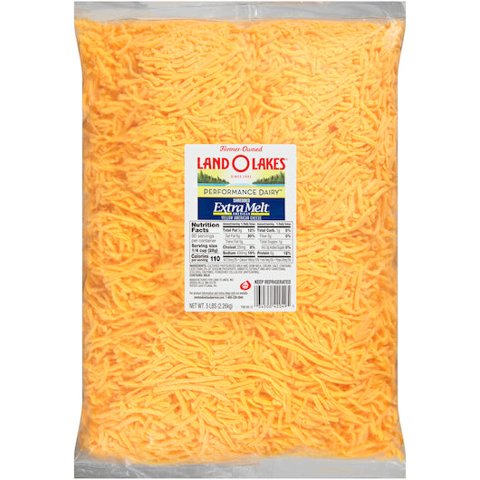 Land O Lakes Shredded American Cheese, 4 x 5 lb Case - Cheese & Dairy