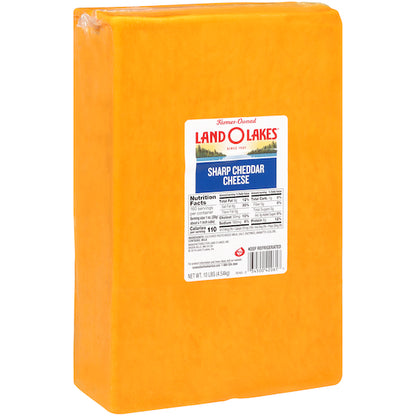 Land O Lakes Print Sharp Yellow Cheddar Cheese, 1 x 10 lb Case - Cheese & Dairy