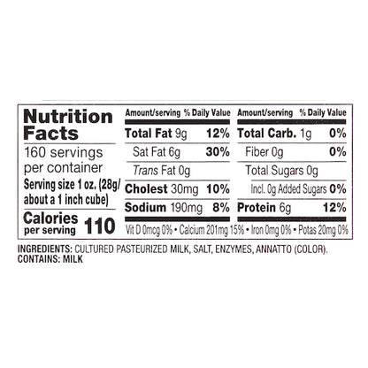 Land O Lakes Print Sharp Yellow Cheddar Cheese, 1 x 10 lb Case - DOT product image 8