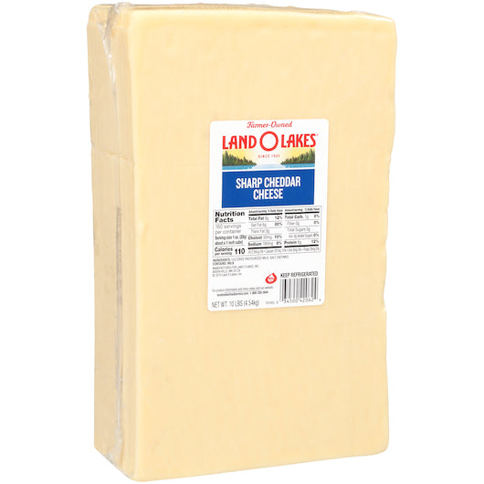 Land O Lakes Sharp White Cheddar, 1 x 10 lb Case - Cheese & Dairy