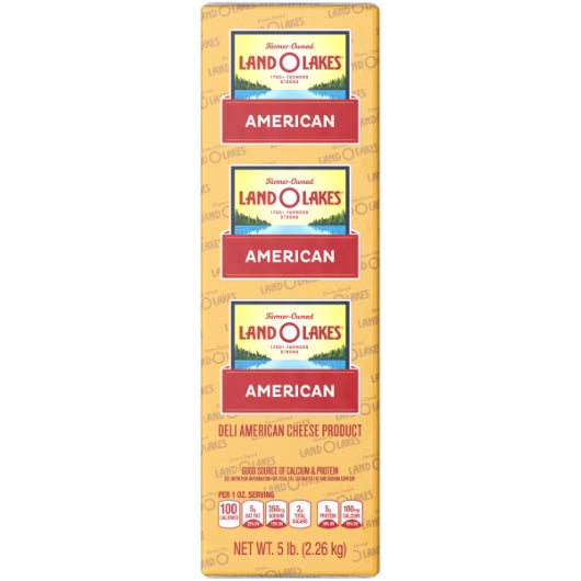 Land O Lakes Processed Yellow Loaf American Deli Cheese, 6 x 5 lb Case - Cheese & Dairy