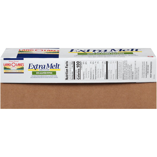 Land O Lakes Extra Melt American Cheese With Jalapeno Pepper, 6 x 5 lb Case - Cheese & Dairy