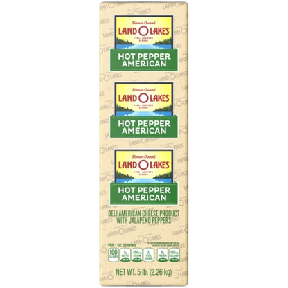 Land O Lakes Pasteurized Hot Pepper American Cheese, 2 x 5 lb Case - Cheese & Dairy