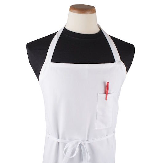 Ritz CLBIAWH Kitchen John Ritzenthaler Chef White With Pencil Pocket Bib Apron, 1 x 12 each Case - DOT product image 4