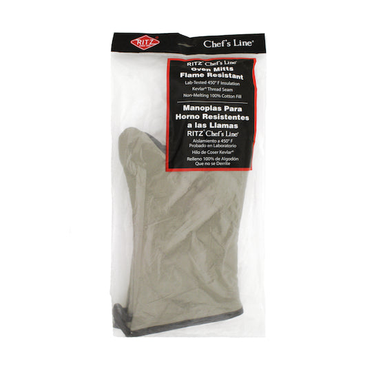 Ritz John Ritzenthaler Chef Pyrotex 17 Inch Beige Oven Mitt, 12 x 2 each Case - Bar Towels & Kitchen Textiles