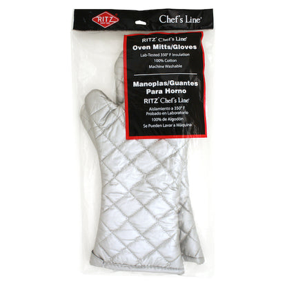 Arden Benhar Silicone 16 Inch Non-Stick Silicone Oven Mitts Silver, 12 x 1 PR Case - Bar Towels & Kitchen Textiles