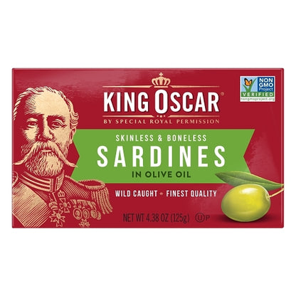 King Oscar Sardines Skinless Boneless In Olive Oil, 12 x 3.75 oz Case - Condiments & Sauces