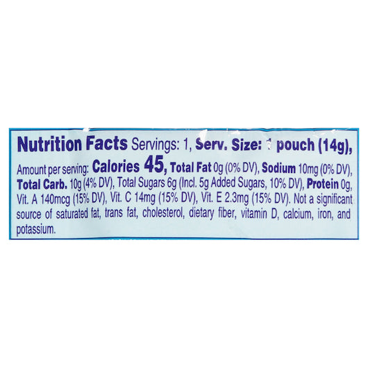 Welch‚Ä∞√õ_√å√£√å_S Fruit Snacks Mixed Fruit Snack, 250 x 0.5 oz Case - Nutrition facts label