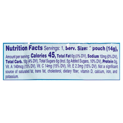 Welch‚Ä∞√õ_√å√£√å_S Fruit Snacks Mixed Fruit Snack, 250 x 0.5 oz Case - Nutrition facts label