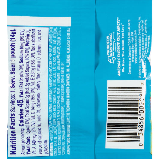 Welch's Mixed Fruit Snack, 250 x 0.5 oz Case - Fruit & Sides