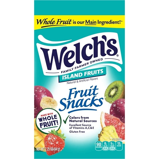 Welch's Island Fruit Mix Fruit Snack, 48 x 2.25 oz Case - Fruit & Sides