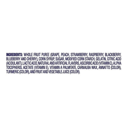 Welch's Berries & Cherries Fruit Snack, 48 x 2.25 oz Case - Ingredients label