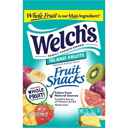 Welch's Island Fruits Fruit Snacks, 12 x 5 oz Case - Fruit & Sides